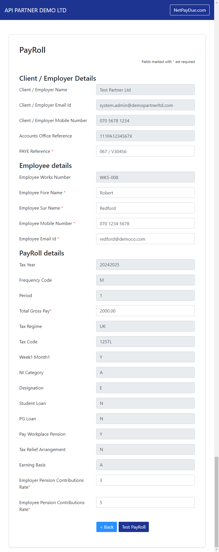 API Integration with A Simple Payroll